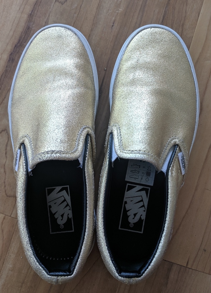 Gold Slip-on Vans
